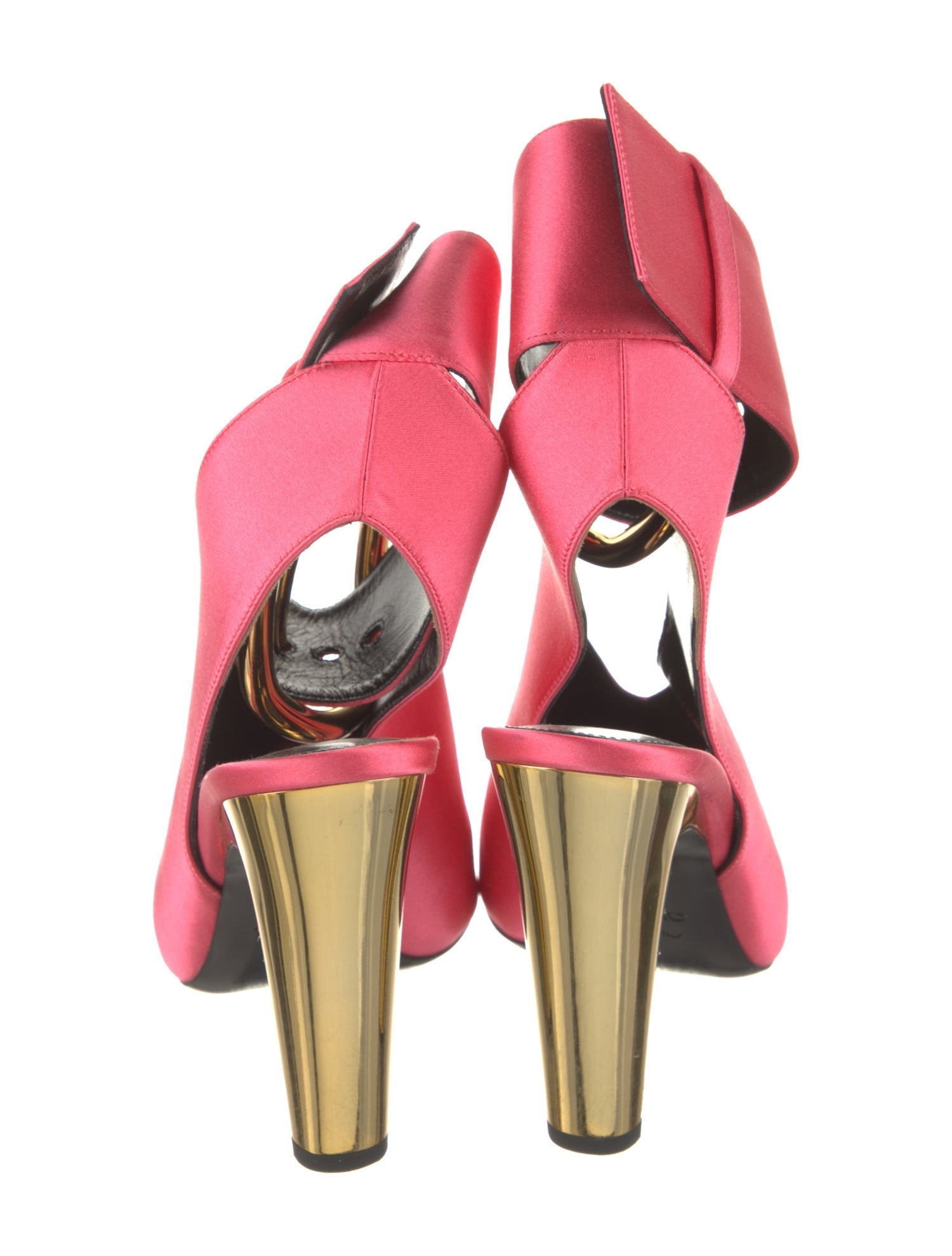 Tom Ford Satin Leather Trim Embellishment Slingback Pumps