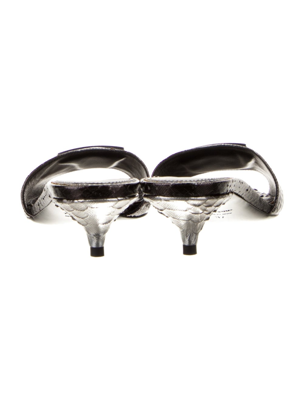 Tom Ford Python Slides Metallic & Silver Animal P… - image 4