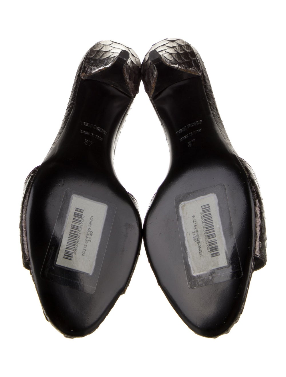 Tom Ford Python Slides Metallic & Silver Animal P… - image 5