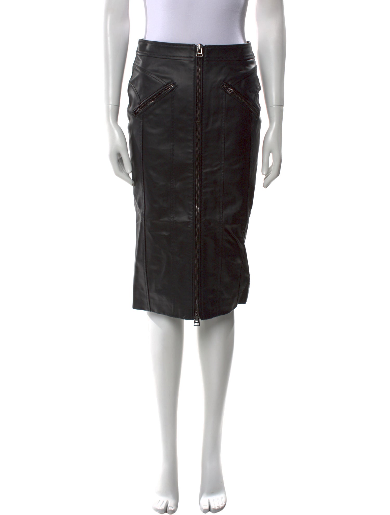 Tom Ford Leather Knee-Length Skirt