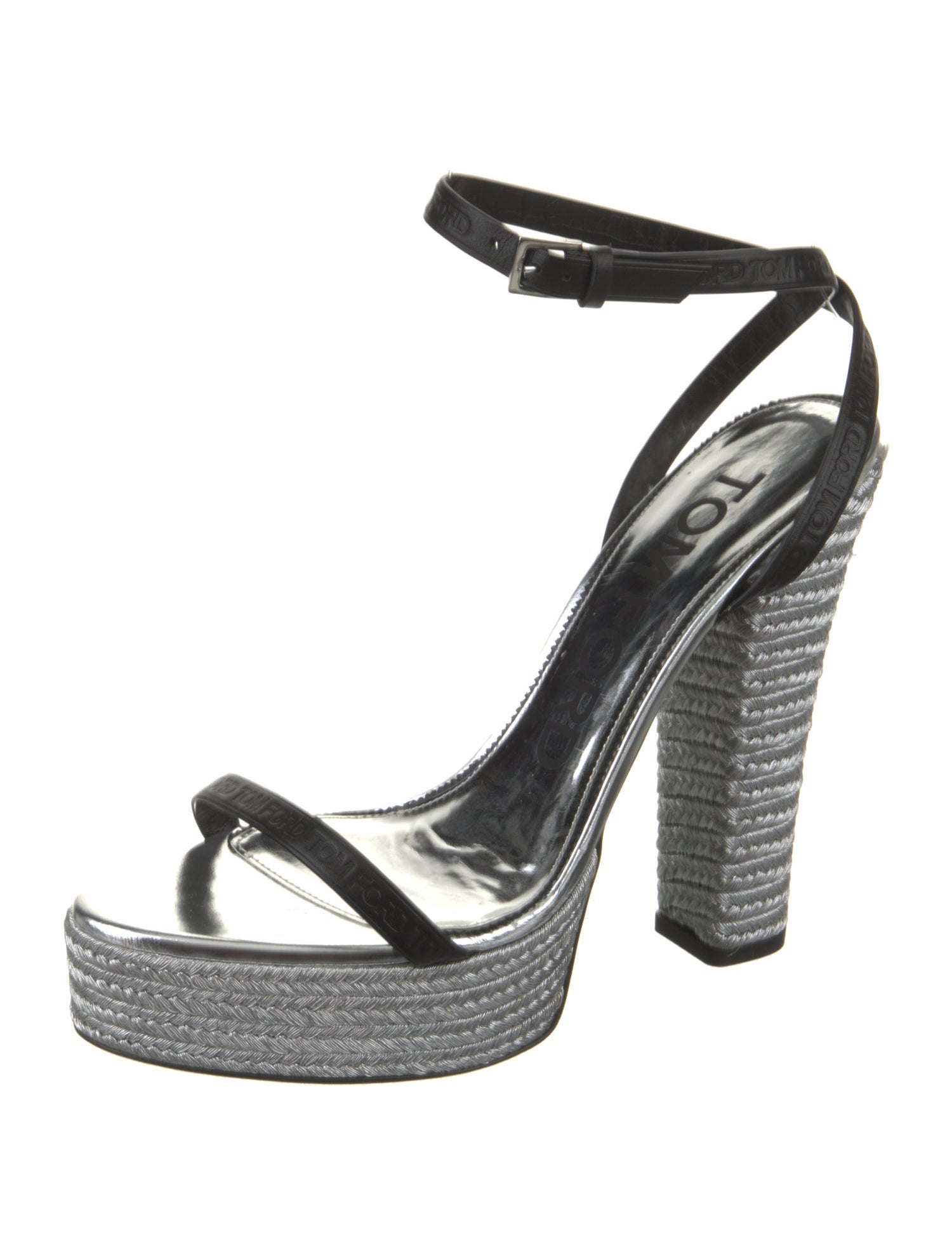 Tom Ford Leather Braided Accents Slingback Sandals