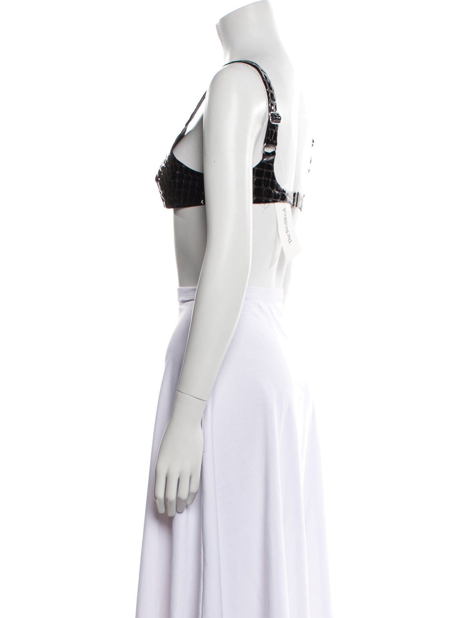 Tom Ford Patent Leather V-Neck Crop Top