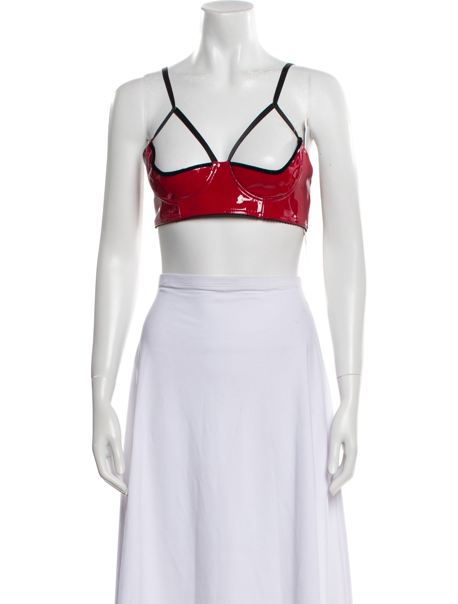 Tom Ford Patent Leather Square Neckline Crop Top