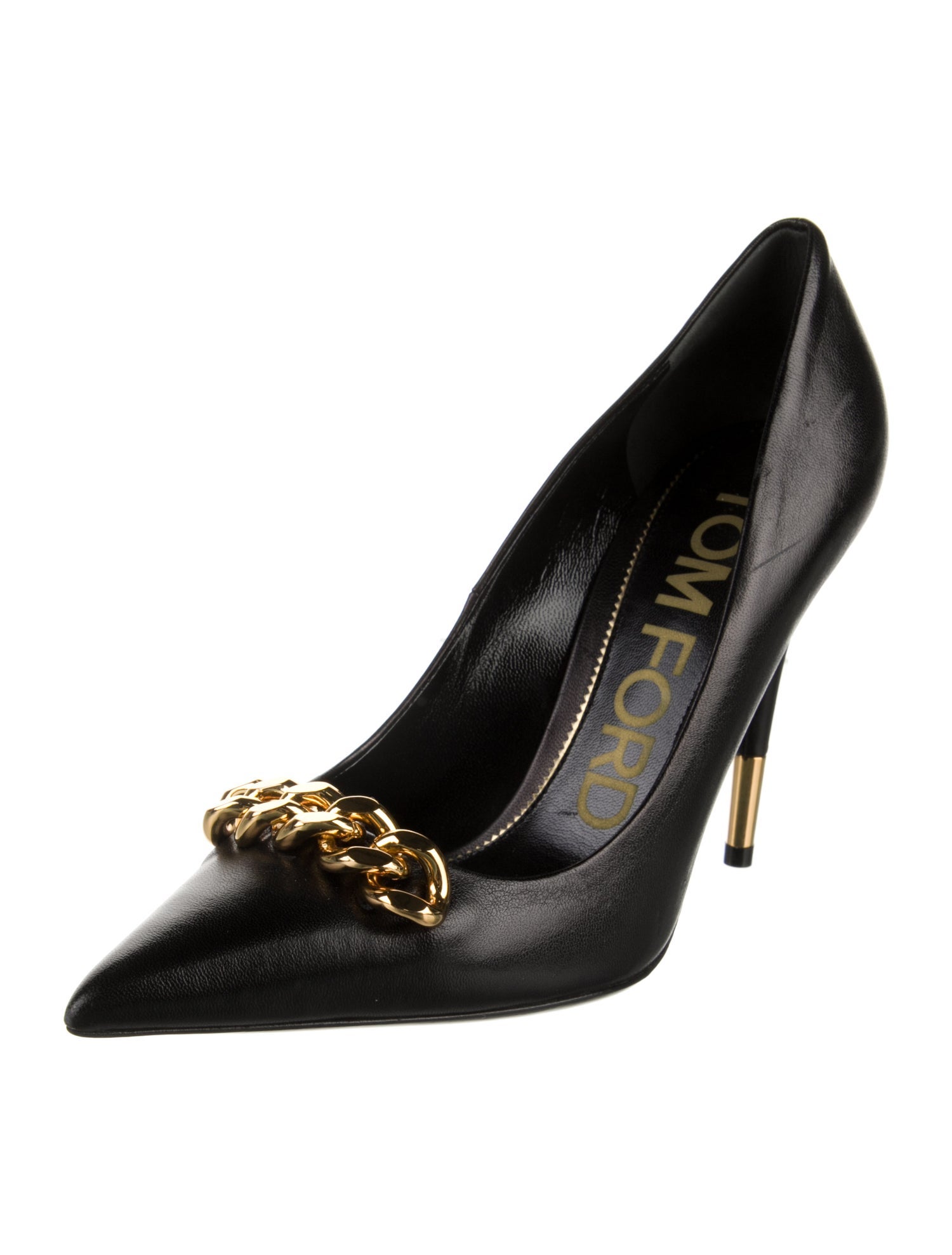 Tom Ford Patent Leather Chain-Link Accents Pumps
