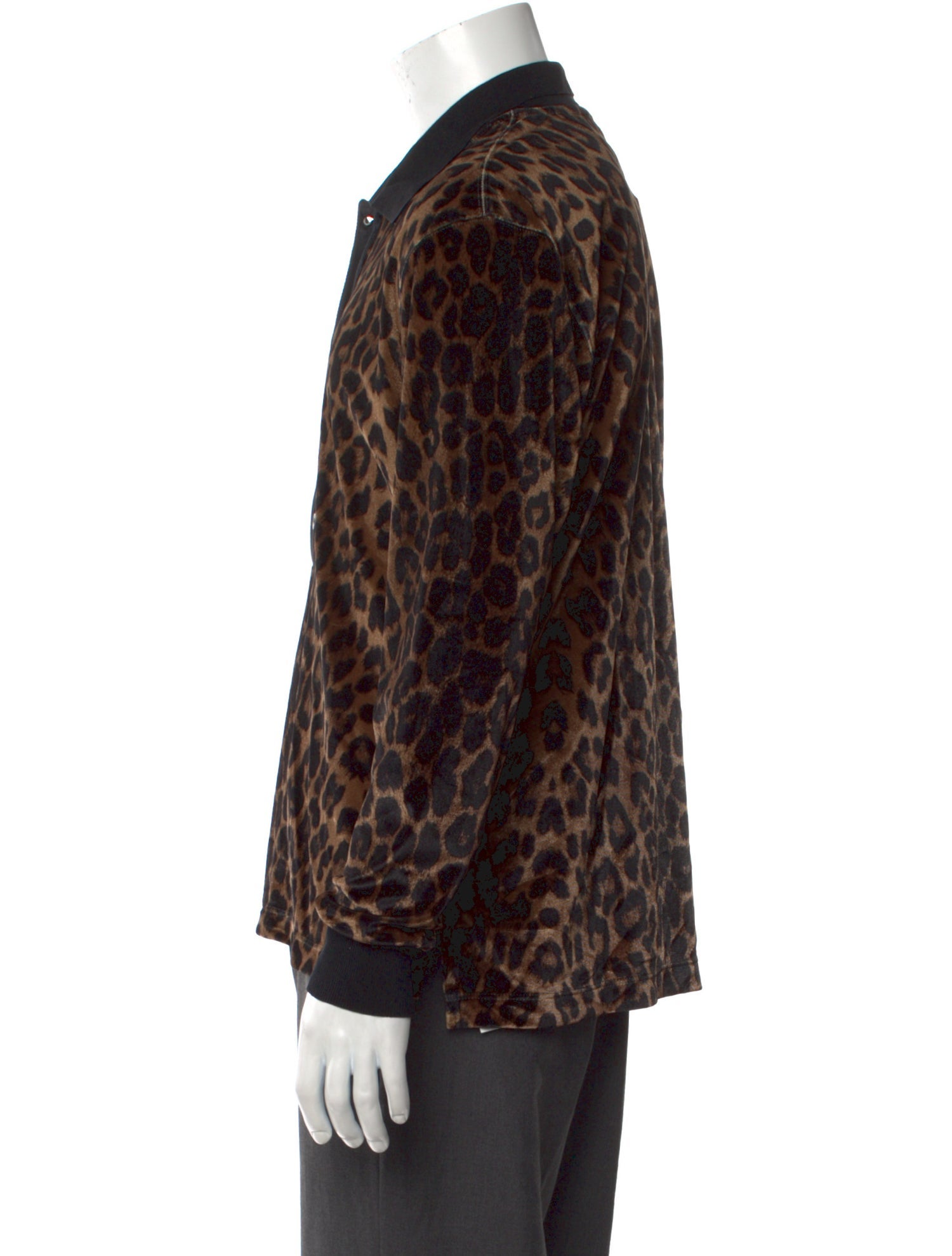 Tom Ford Animal Print Collar Polo Shirt