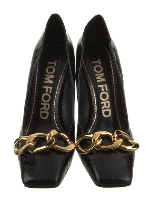 Tom Ford Leather Chain-Link Accents Pumps