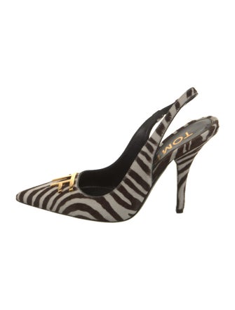 Tom Ford Ponyhair Animal Print Slingback Pumps