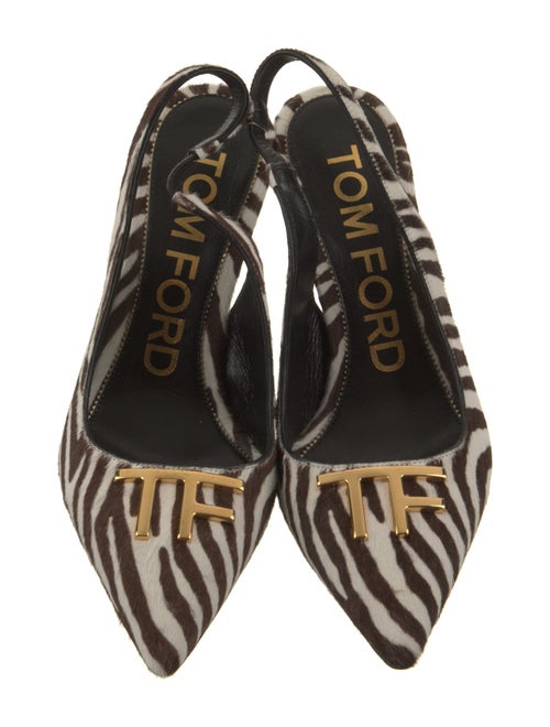 Tom Ford Ponyhair Animal Print Slingback Pumps
