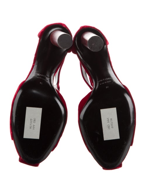 Tom Ford Velvet Leather Trim Embellishment T-Strap Sandals