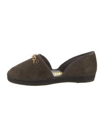 Tom Ford Suede Chain-Link Accents D'Orsay Flats