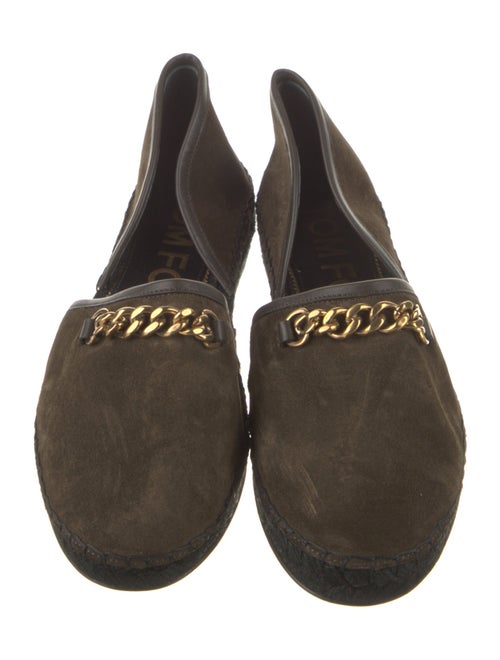 Tom Ford Suede Chain-Link Accents D'Orsay Flats