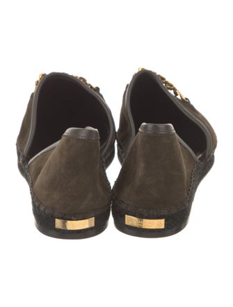 Tom Ford Suede Chain-Link Accents D'Orsay Flats