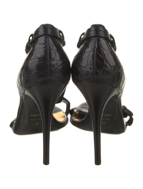 Tom Ford Embossed Leather T-Strap Sandals