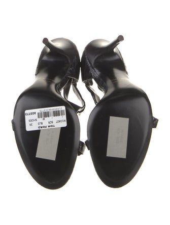 Tom Ford Embossed Leather T-Strap Sandals