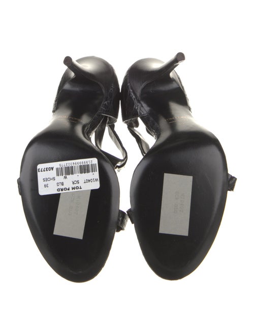 Tom Ford Embossed Leather T-Strap Sandals