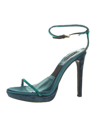 Tom Ford Leather Crystal Embellishments Sandals