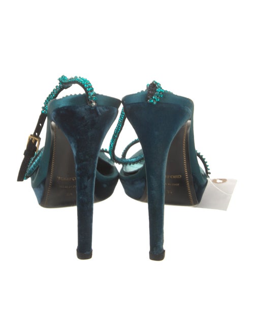 Tom Ford Leather Crystal Embellishments Sandals