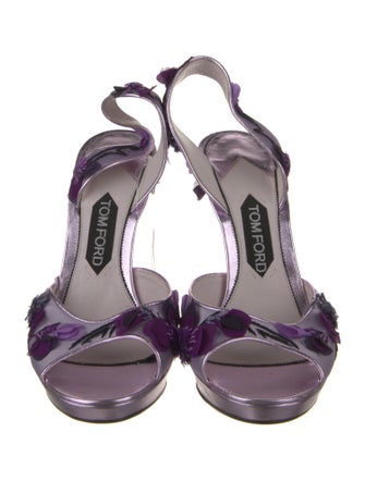 Tom Ford Mesh Floral Print Slingback Sandals