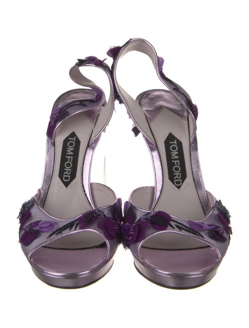 Tom Ford Mesh Floral Print Slingback Sandals