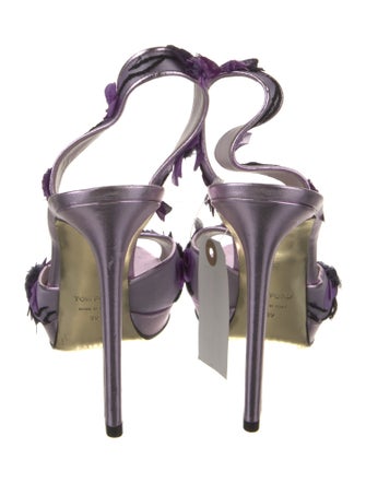 Tom Ford Mesh Floral Print Slingback Sandals