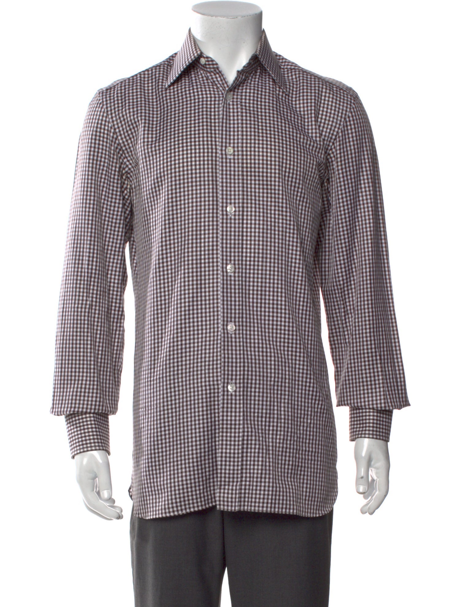 Tom Ford Plaid Print Long Sleeve Dress Shirt