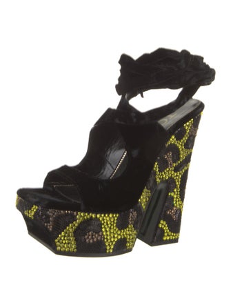 Tom Ford Velvet Printed Sandals