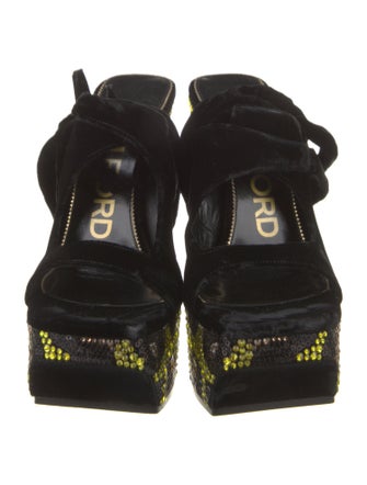 Tom Ford Velvet Printed Sandals