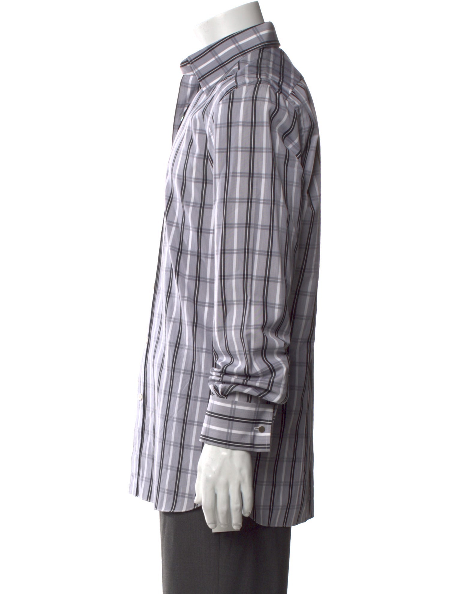 Tom Ford Plaid Print Long Sleeve Dress Shirt