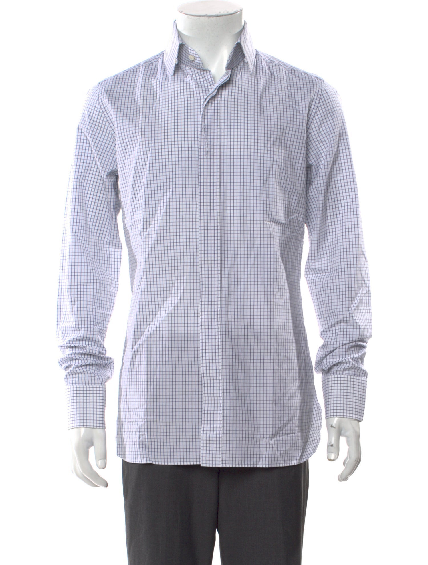 Tom Ford Plaid Print Long Sleeve Shirt