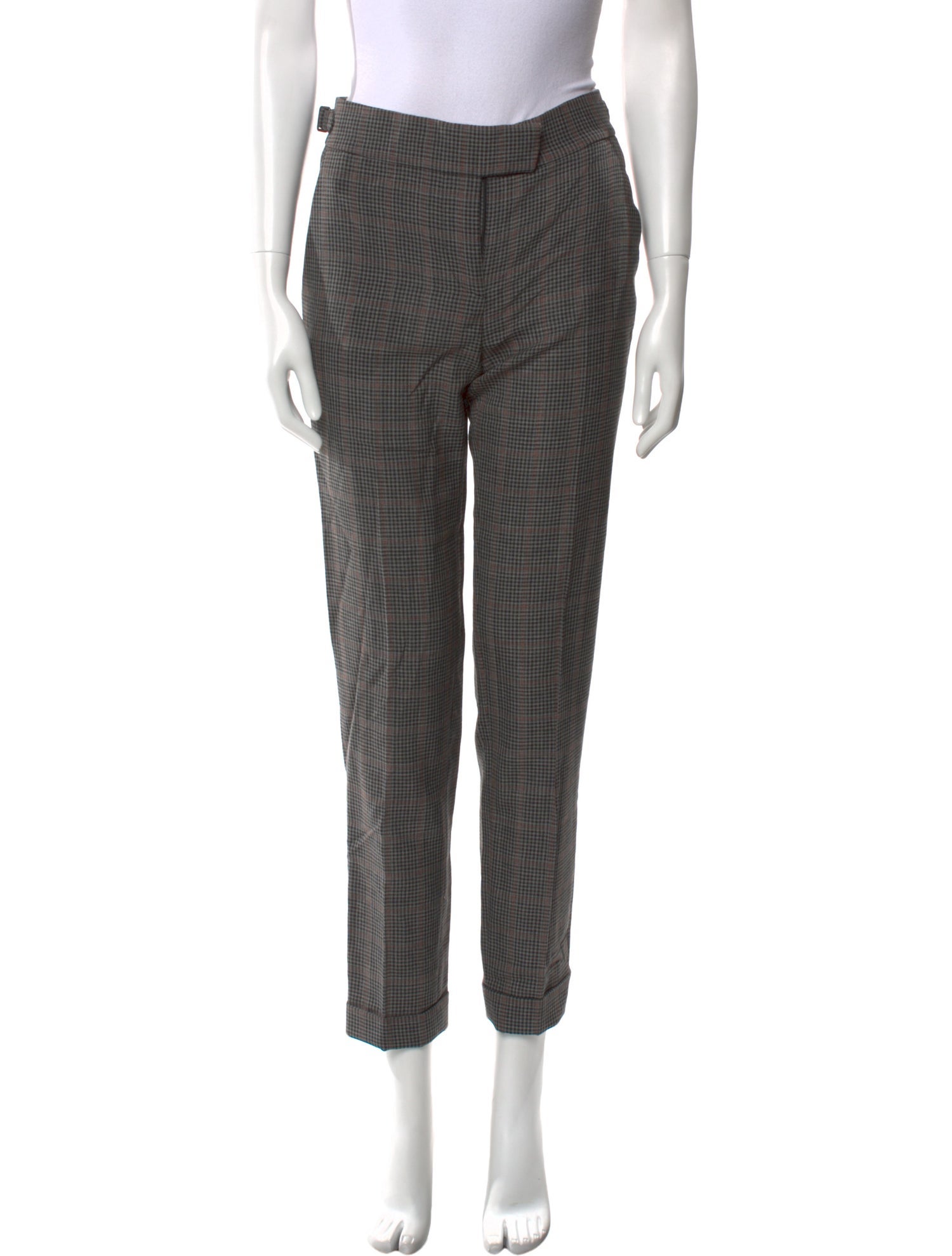 Tom Ford Plaid Print Straight Leg Pants