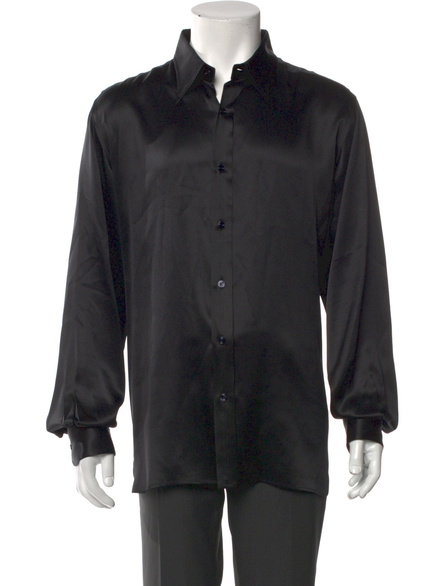 Tom Ford Silk Long Sleeve Tuxedo Shirt