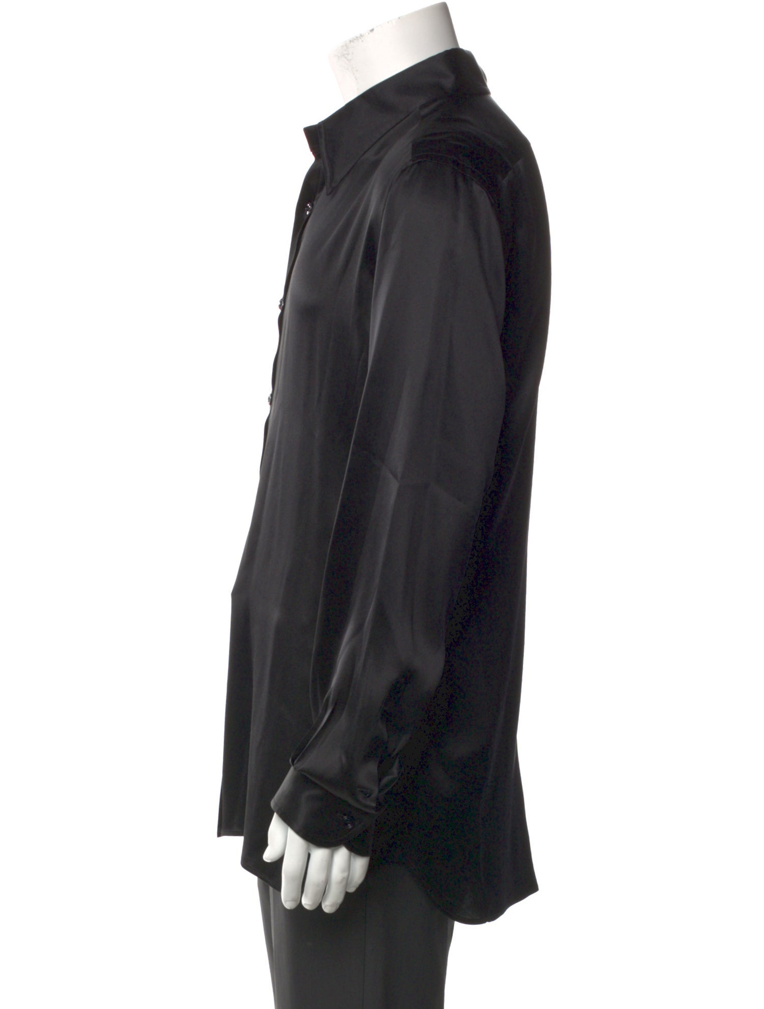 Tom Ford Silk Long Sleeve Tuxedo Shirt