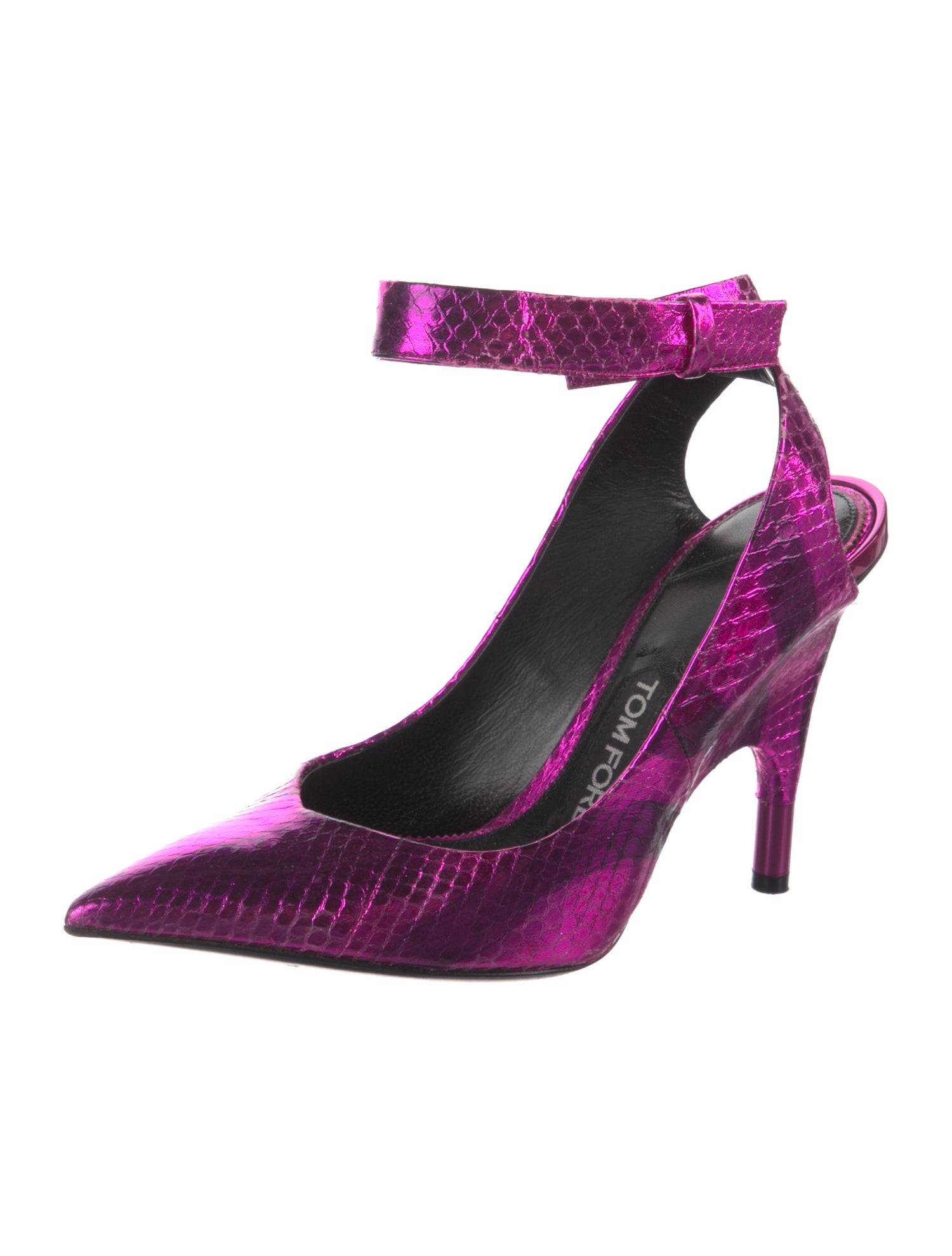Tom Ford Embossed Leather Printed Slingback Pumps