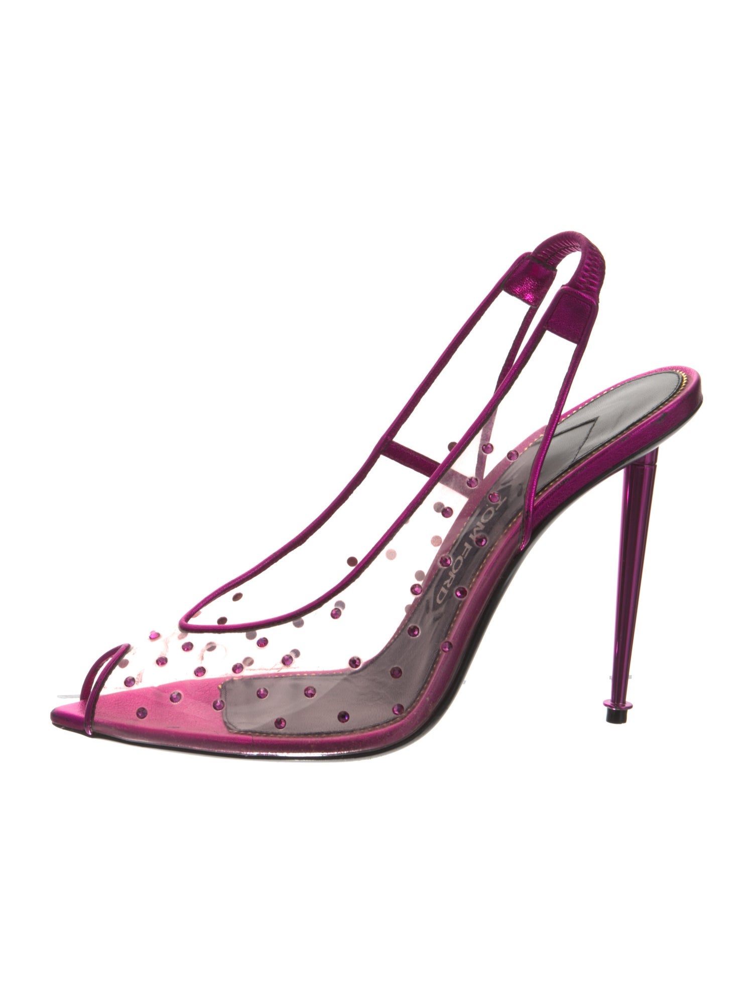 Tom Ford PVC Crystal Embellishments Slingback Pumps