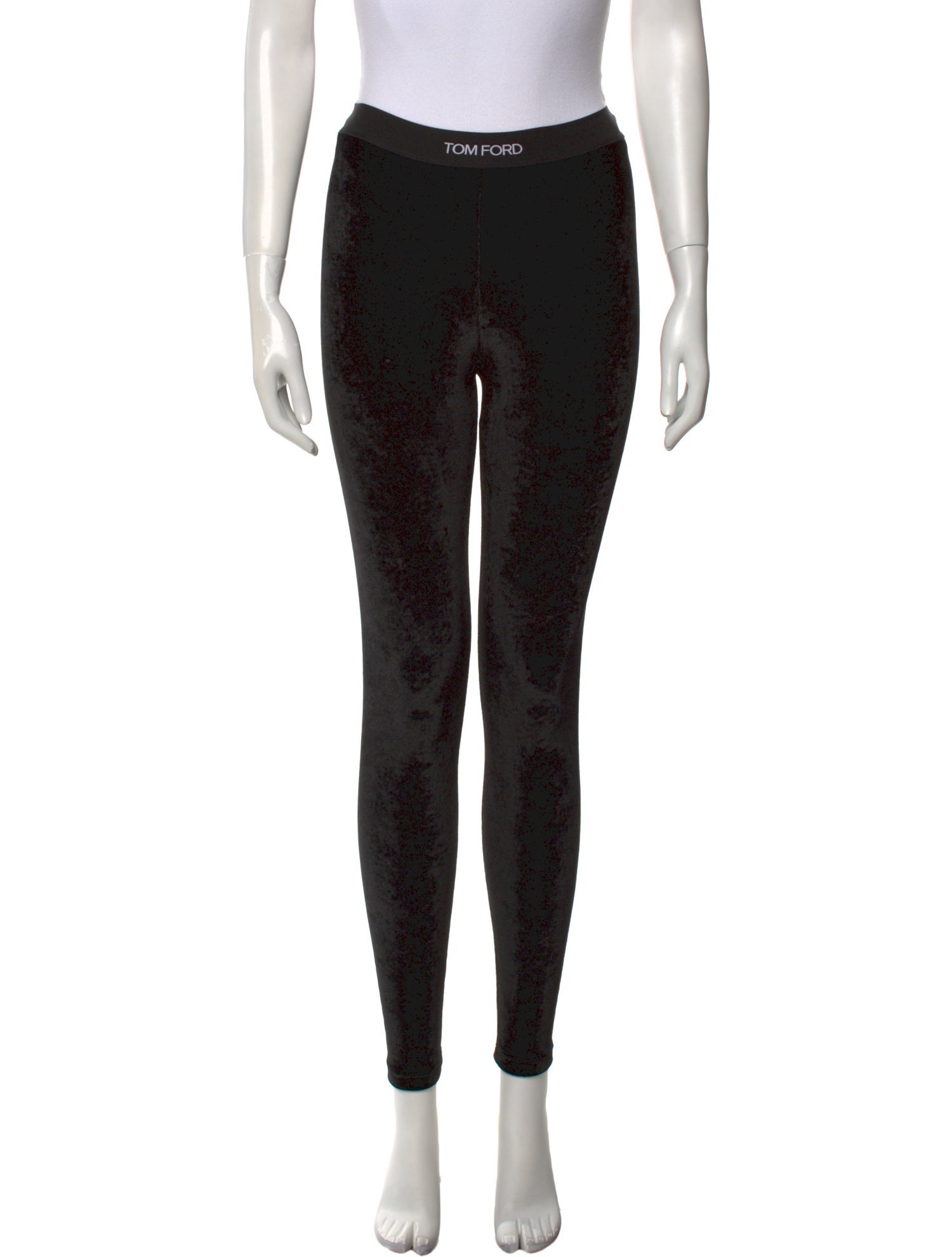 Tom Ford Velvet Jacquard-Logo Skinny Leg Pants w/ Tags