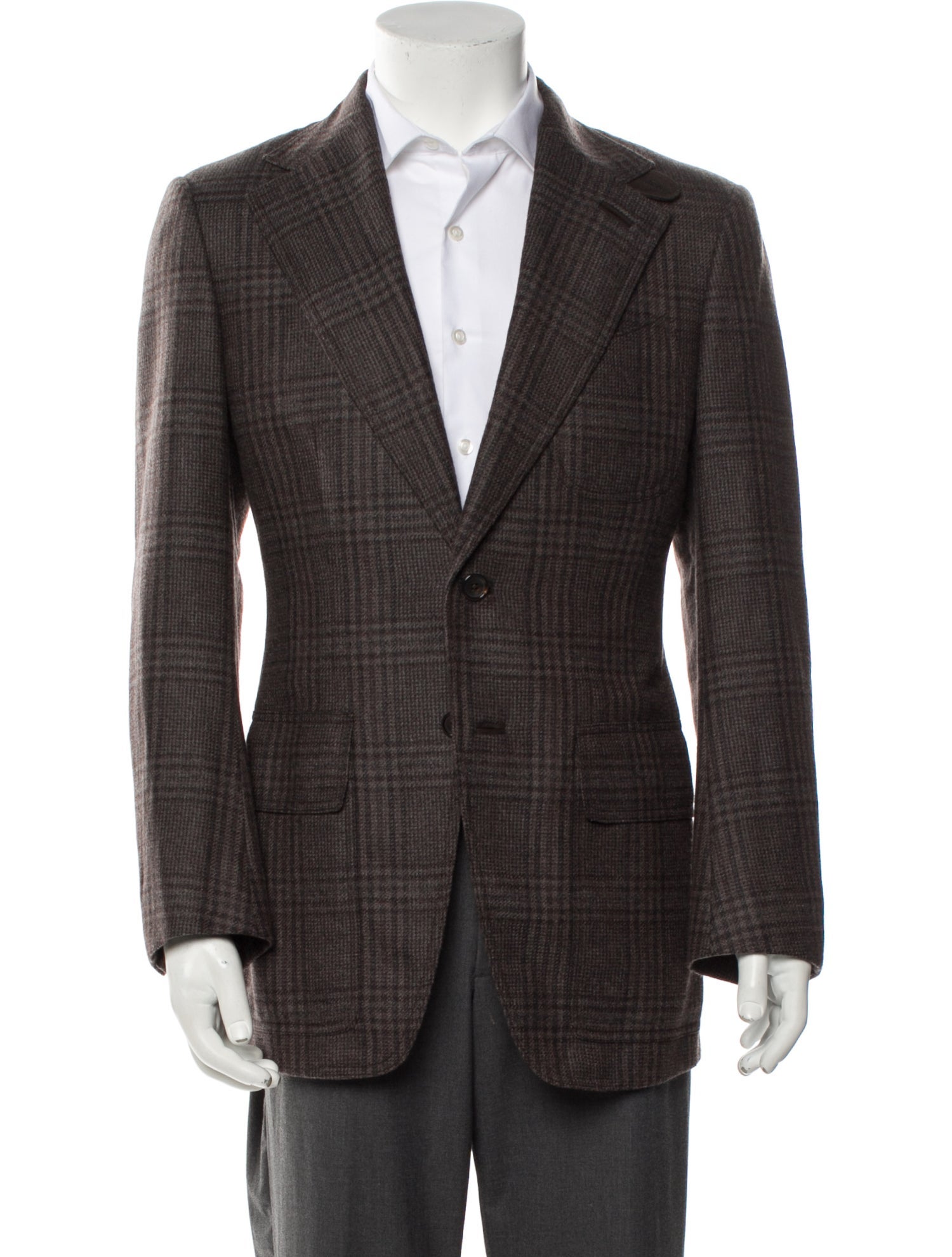 Tom Ford Wool Plaid Print Sport Coat