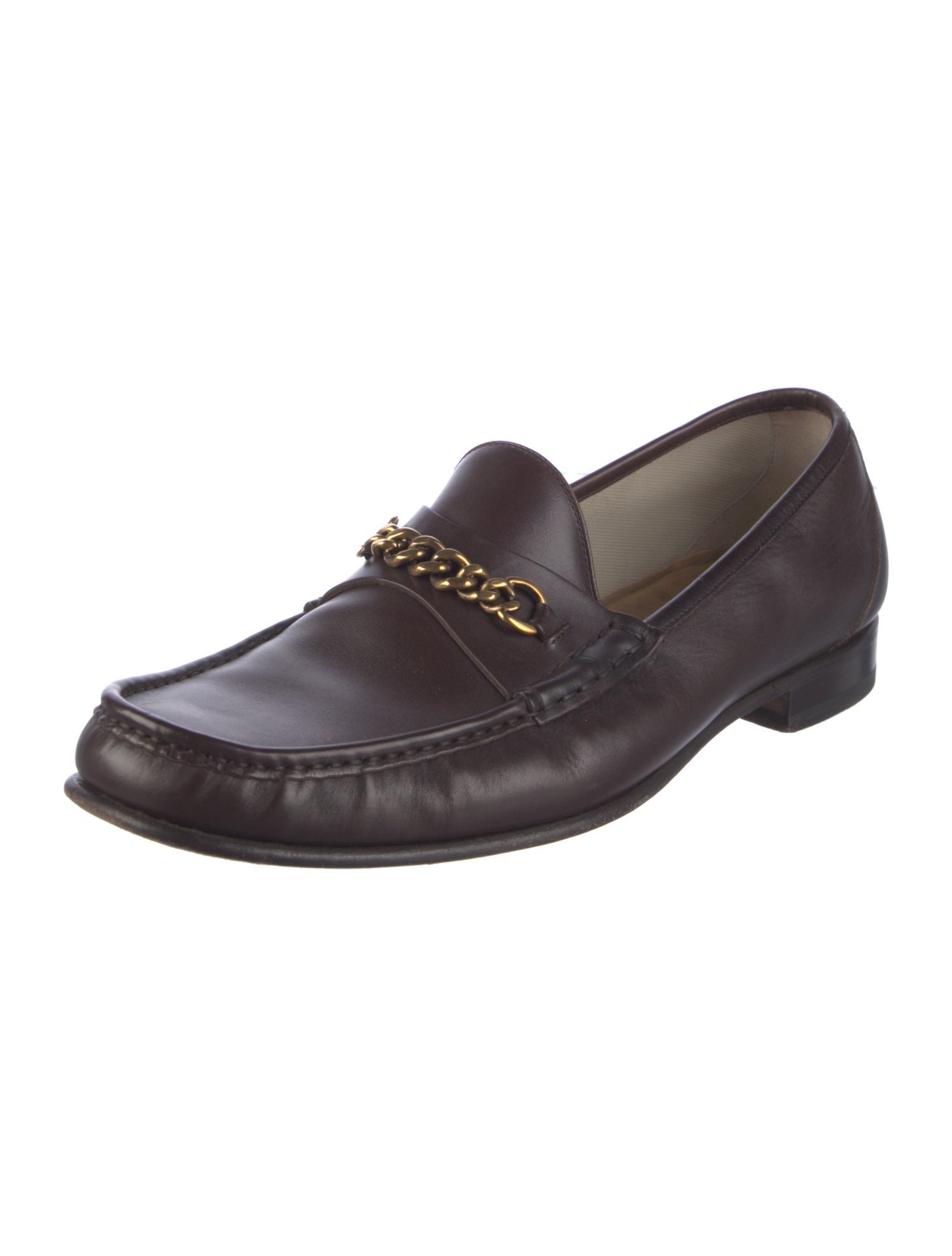 Tom Ford Leather Chain-Link Accents Loafers