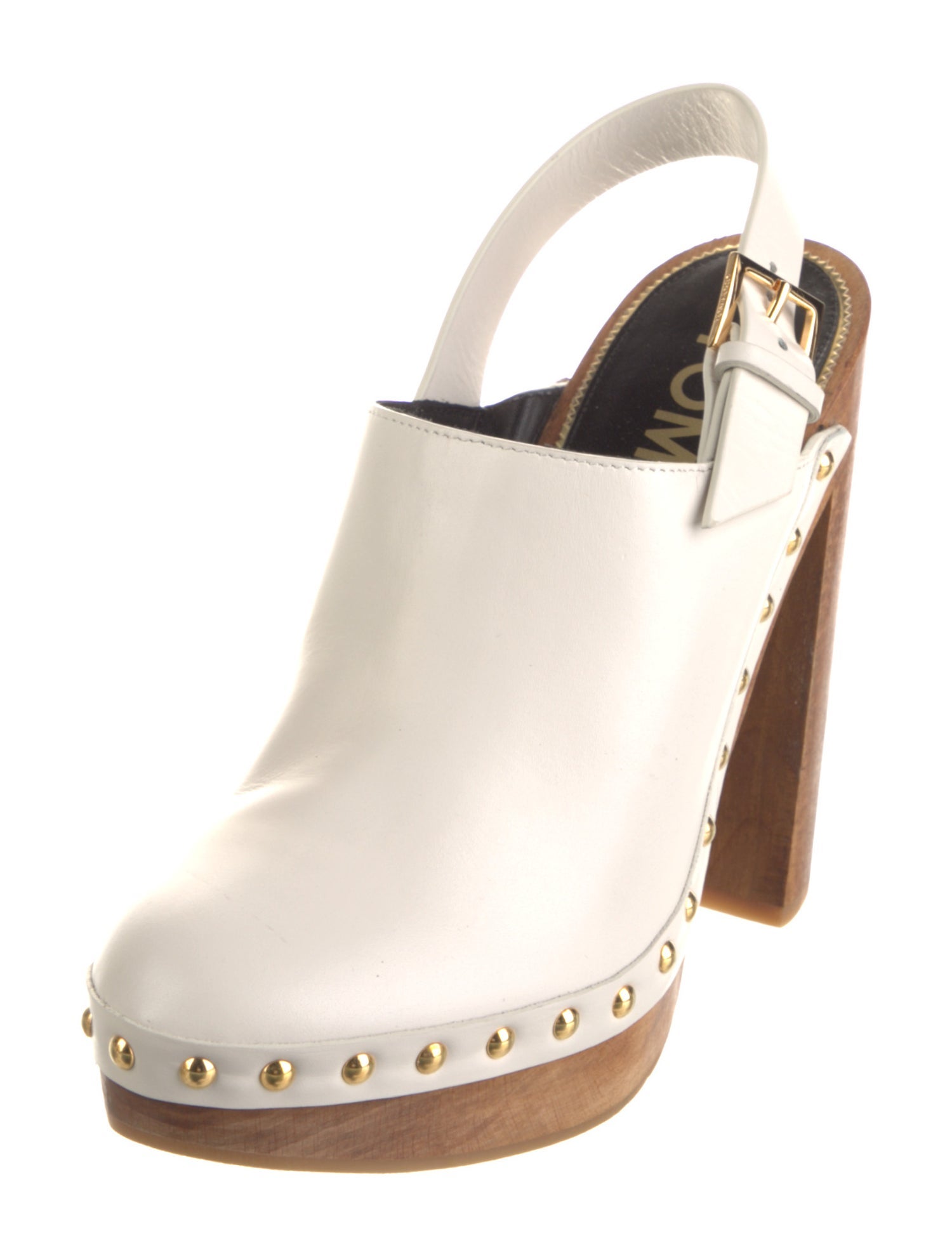 Tom Ford Leather Studded Accents Slingback Pumps