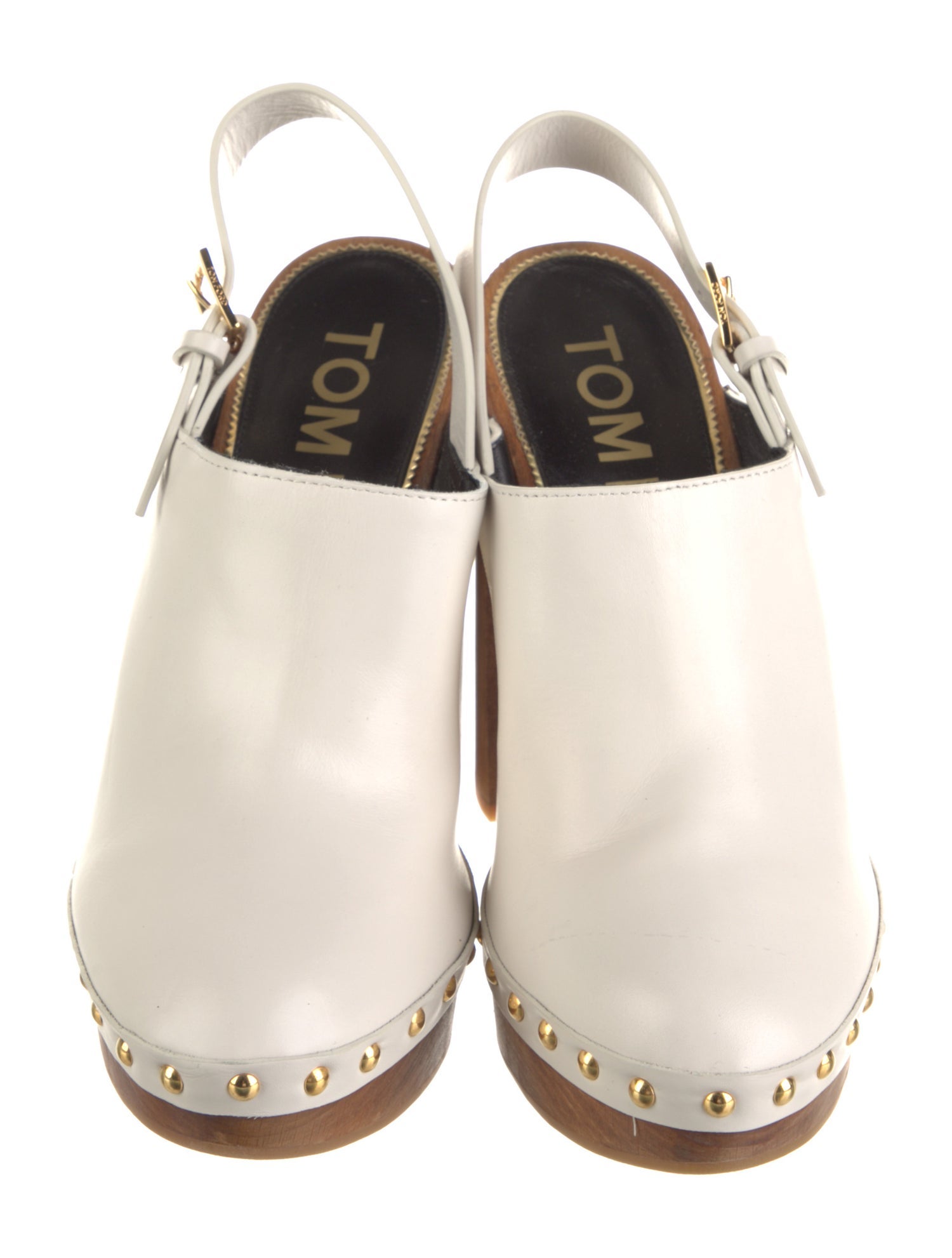 Tom Ford Leather Studded Accents Slingback Pumps