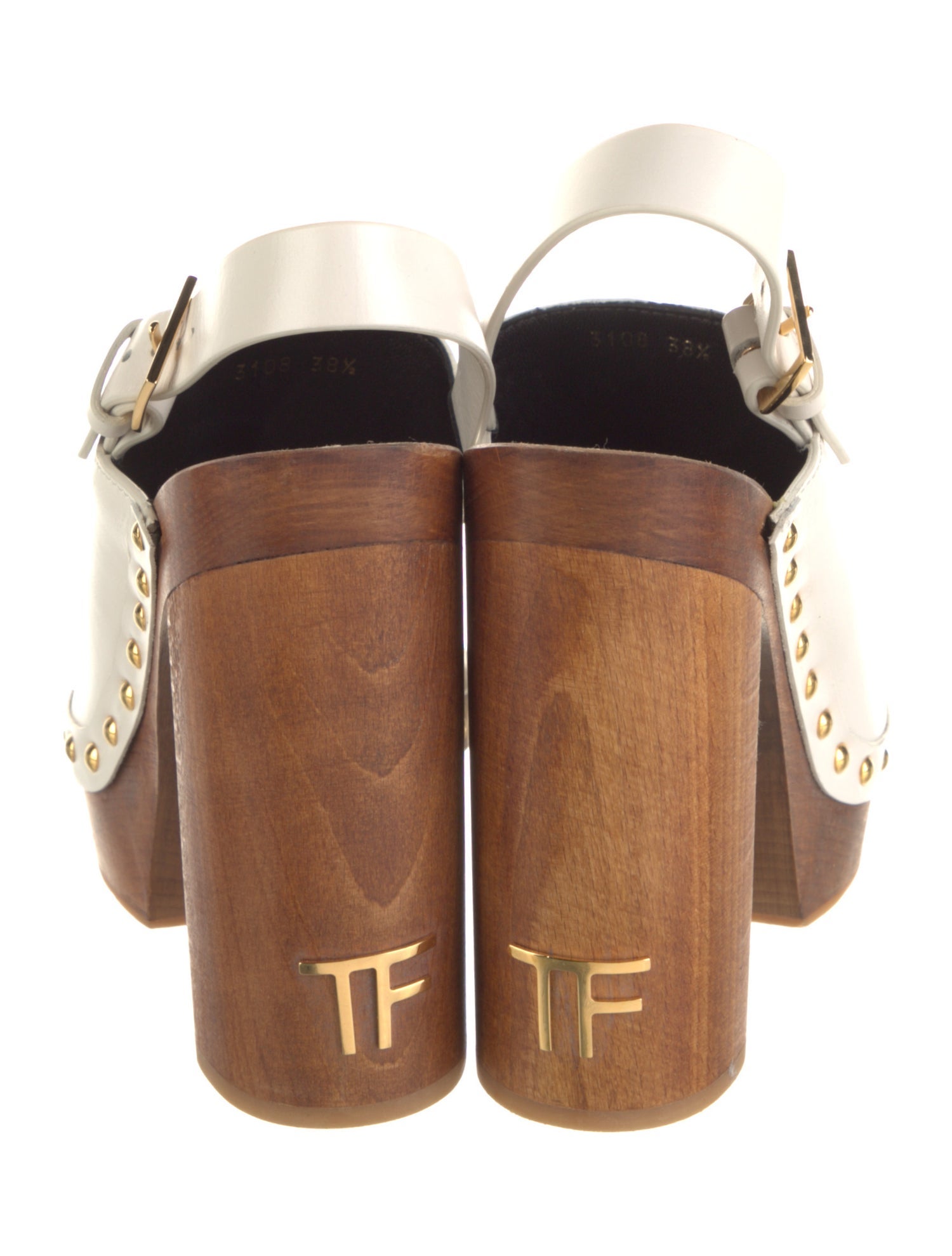 Tom Ford Leather Studded Accents Slingback Pumps