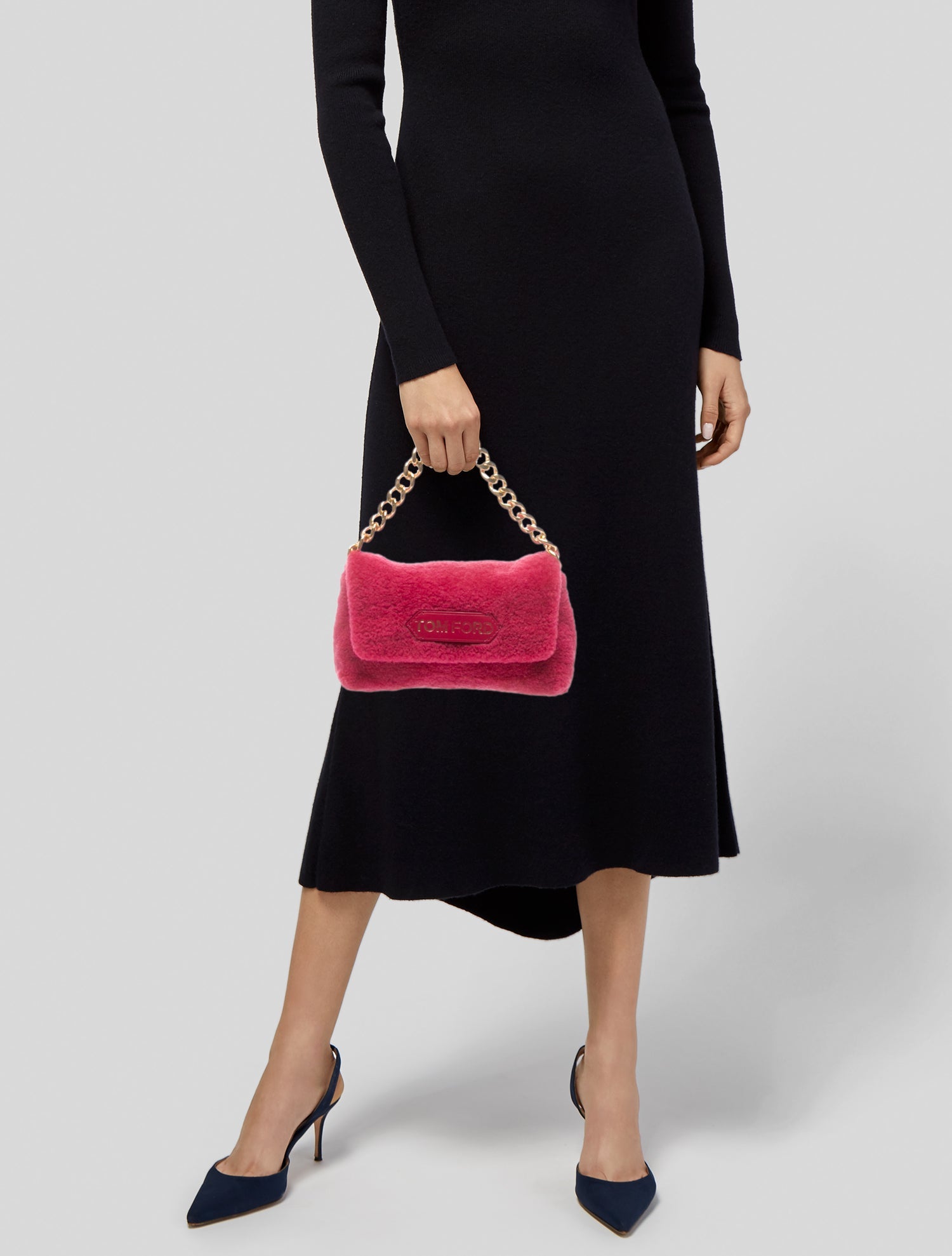 Tom Ford Shearling Top Handle Bag