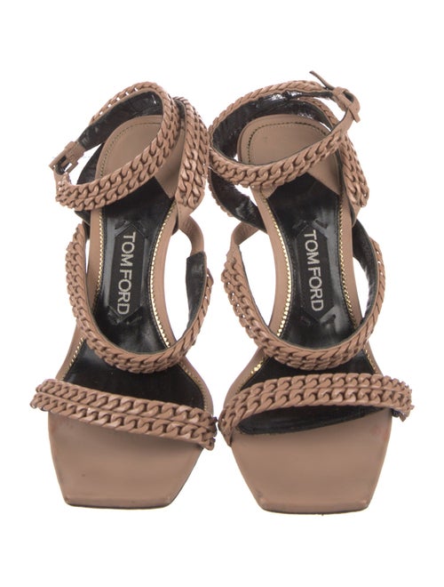 Tom Ford Leather Chain-Link Accents Sandals