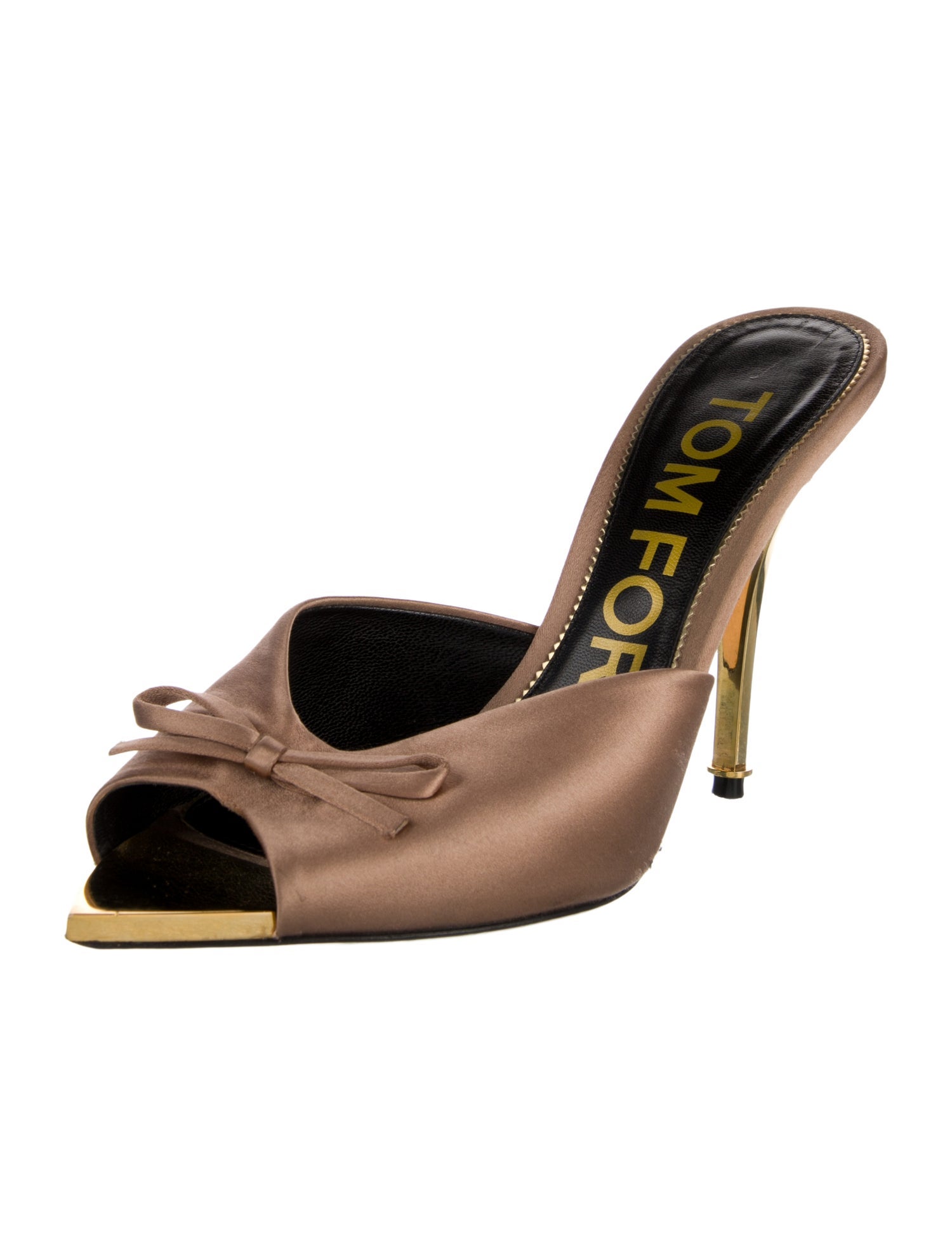 Tom Ford Satin Bow Accents Slides