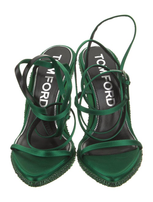 Tom Ford Satin Crystal Embellishments Slingback Sandals