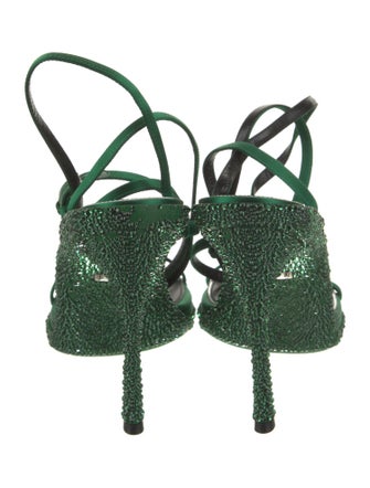 Tom Ford Satin Crystal Embellishments Slingback Sandals