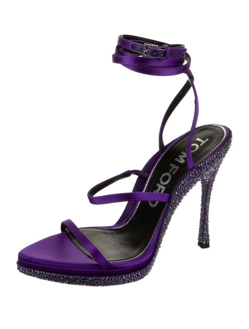 Tom Ford Satin Crystal Embellishments Sandals
