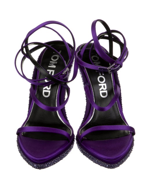 Tom Ford Satin Crystal Embellishments Sandals