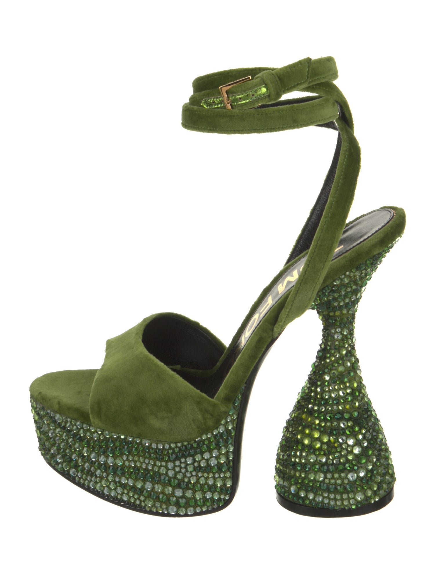 Tom Ford Velvet Crystal Embellishments Sandals