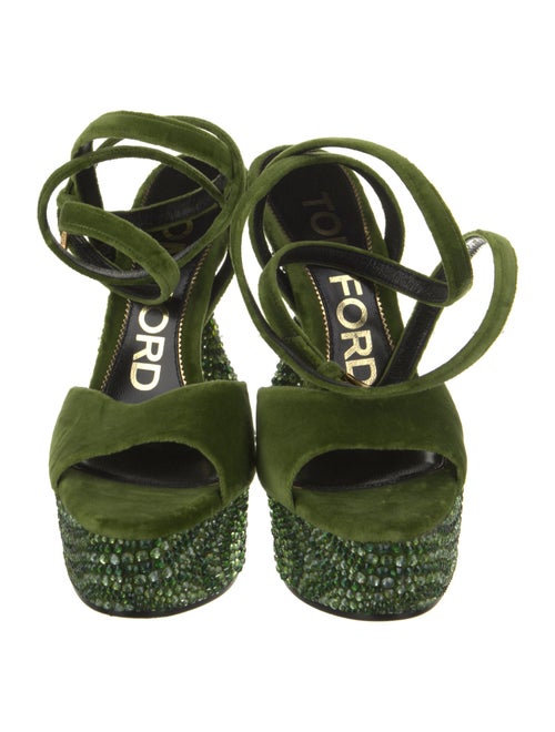 Tom Ford Velvet Crystal Embellishments Sandals
