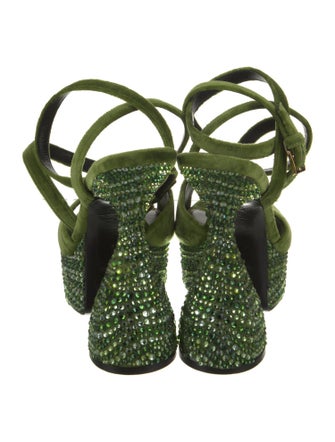 Tom Ford Velvet Crystal Embellishments Sandals
